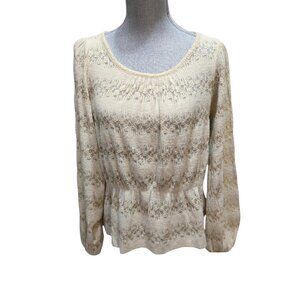 Kaily K Women's Beige Long Sleeve Sweater Large NWT